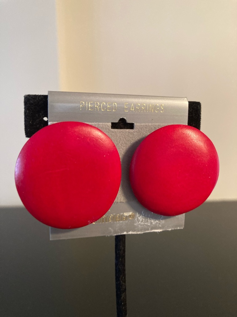 Bold Red Round Stud Earrings for Women